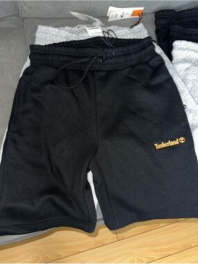 Timberland Men’s Light Grey Fleece Drawstring Athletic Shorts